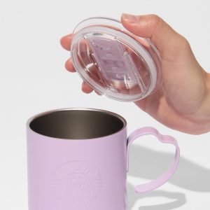 –         STARBUCKS SAKURA 2025 TAZA DE ACERO INOXIDABLE CON MANGO DE PÉTALO PÚRPURA 355ML + LUCKY BAG