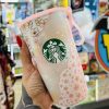 STARBUCKS SAKURA 2025 BOTELLA DE ACERO INOXIDABLE CON COPA 355ML