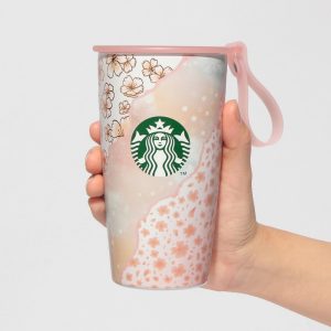 STARBUCKS SAKURA 2025 BOTELLA DE ACERO INOXIDABLE CON COPA 355ML - Imagen 6