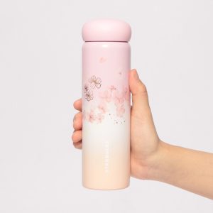 STARBUCKS SAKURA 2025 BOTELLA DE ACERO INOXIDABLE GRADIENTE ROSA PÁLIDO 355ML - Imagen 4