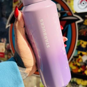 –         STARBUCKS SAKURA 2025 BOTELLA DE ACERO INOXIDABLE DEGRADADO PÚRPURA 473ML + LUCKY BAG