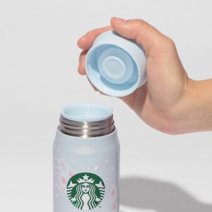 –         STARBUCKS SAKURA 2025 BOTELLA DE ACERO INOXIDABLE AZUL PÁLIDO IRIDISCENTE 355ML + LUCKY BAG