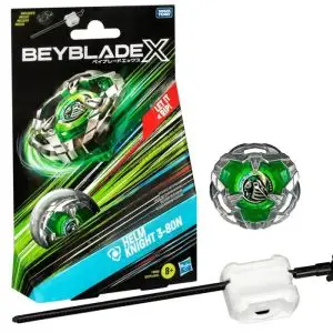 BEYBLADE X TAKARA TOMY CON LANZADOR HELM KNIGHT 3-80N CON LANZADOR