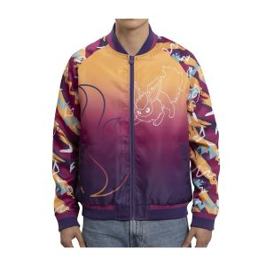 THEVOLTAGE.CL POKEMON CENTER VESTUARIO CHAQUETA BOMBER EEVEE EVOLUTIONS FLAREON TALLA XL