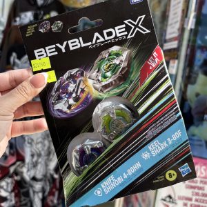 –  BEYBLADE X TAKARA TOMY DOBLE KNIFE SHINOBI 4-80HN & KEEL SHARK 3-80F